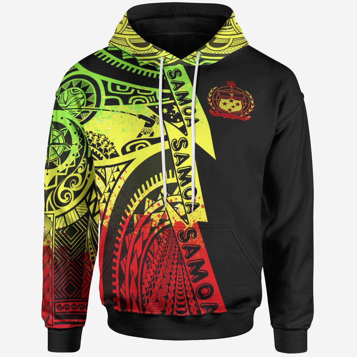 Samoall Over Hoodie Samoa Coat ofrms Reggae New Unisex Reggae - Polynesian Pride