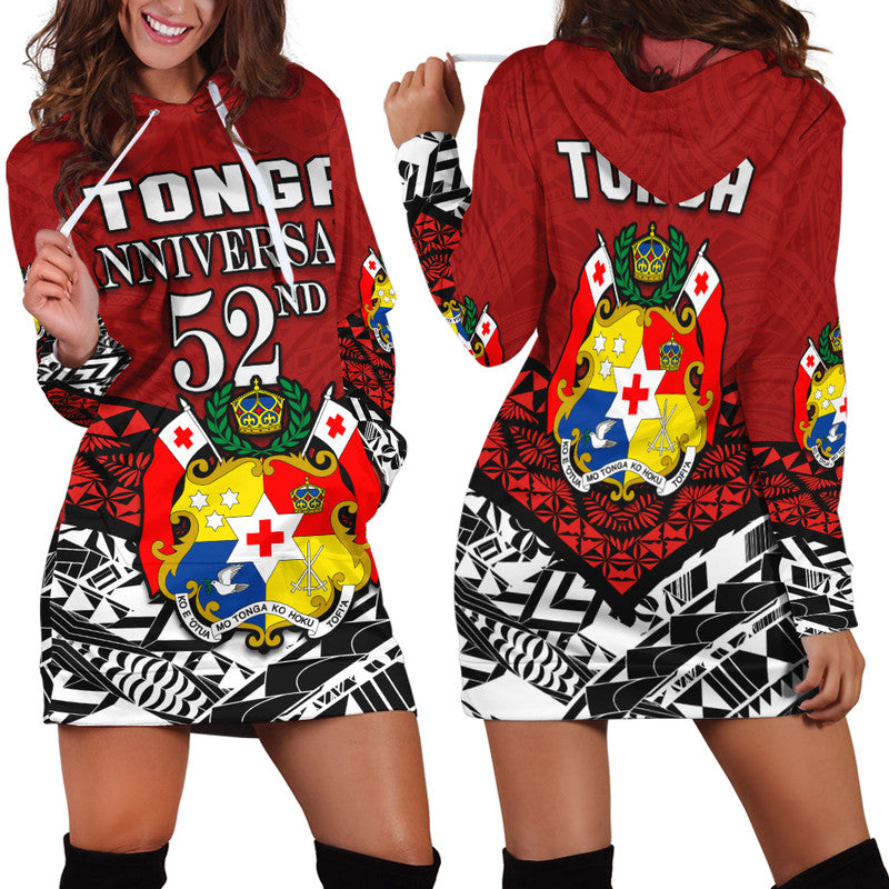 Tonga Hoodie Dress Independence Anniversary Special Version 2022 LT14 Red - Polynesian Pride