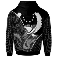 Pohnpei State Zip Hoodie Octopus Style White Color - Polynesian Pride