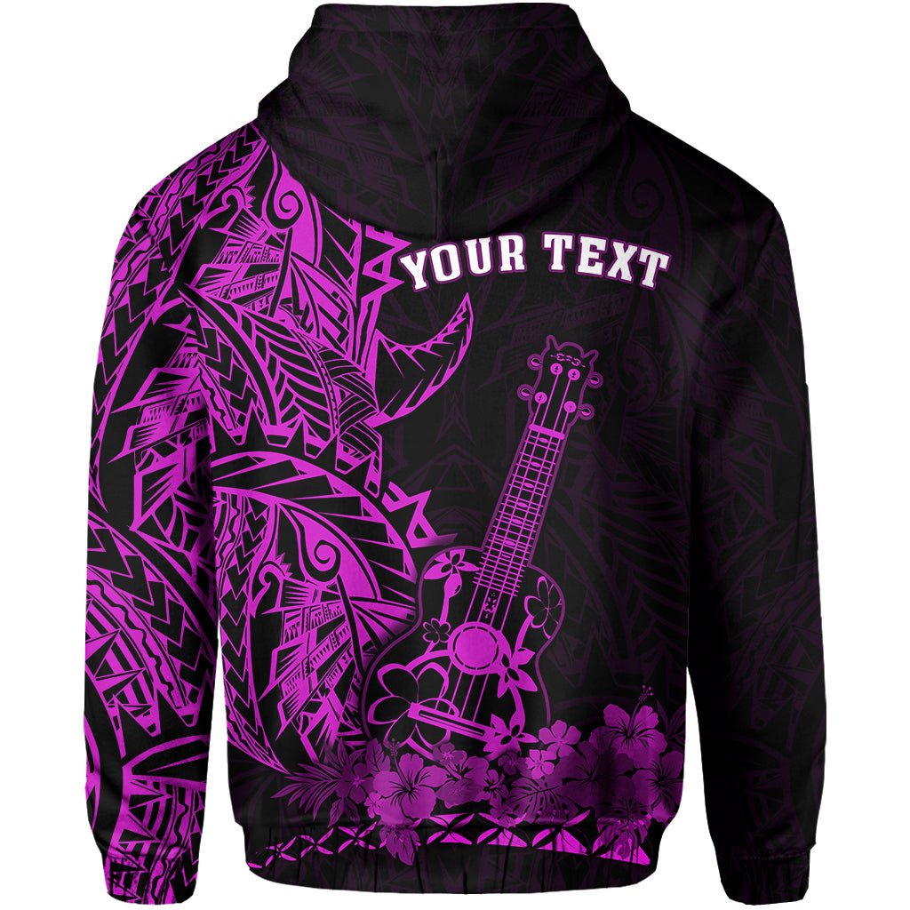 Custom Hawaii Polynesian Zip Hoodie Ukulele Purple LT13 - Polynesian Pride