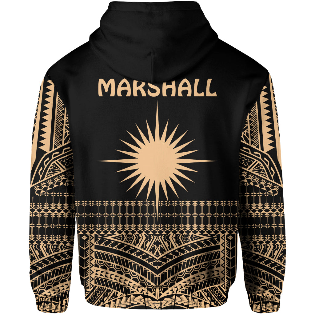 Marshall Islands Zip Hoodie Best Tattoo Version Golden LT13 - Polynesian Pride
