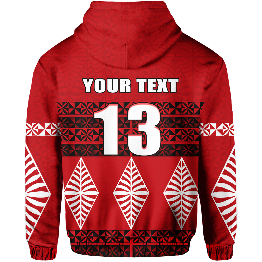 Custom Tonga Hoodie Tongan Pattern Custom Text and Number LT13 - Polynesian Pride