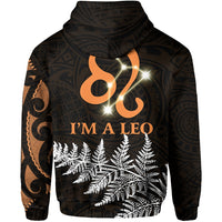 Leo Zodiac Style Maori Zip Hoodie Orange Lion LT13 - Polynesian Pride
