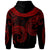 Yap Zip Hoodie Palm Leaf Texture Red - Polynesian Pride