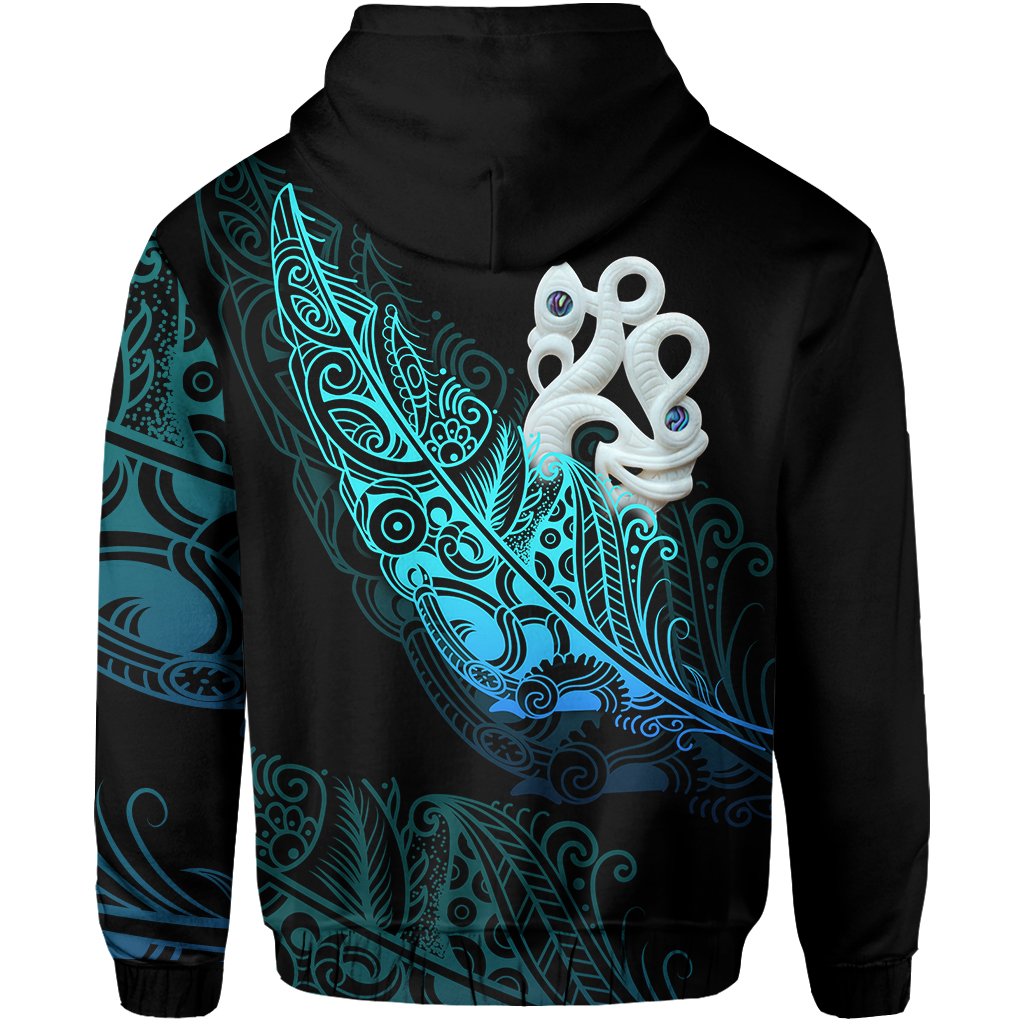 Custom Aotearoa Zip Hoodie Fern Mix Manaia Matau LT13 - Polynesian Pride