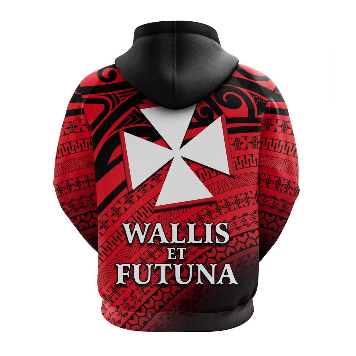 Custom Uvea Chiefdom Wallis et Futuna Hoodie Polynesian Pattern and Flag LT13 - Polynesian Pride
