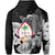 Guam Seal Hoodie Polynesian Turtle with Flowers Version White LT13 - Polynesian Pride