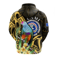 Custom Northern Mariana Islands Hoodie Mariana Fruit Dove Mix Frangipani Flowers Gold LT13 - Polynesian Pride