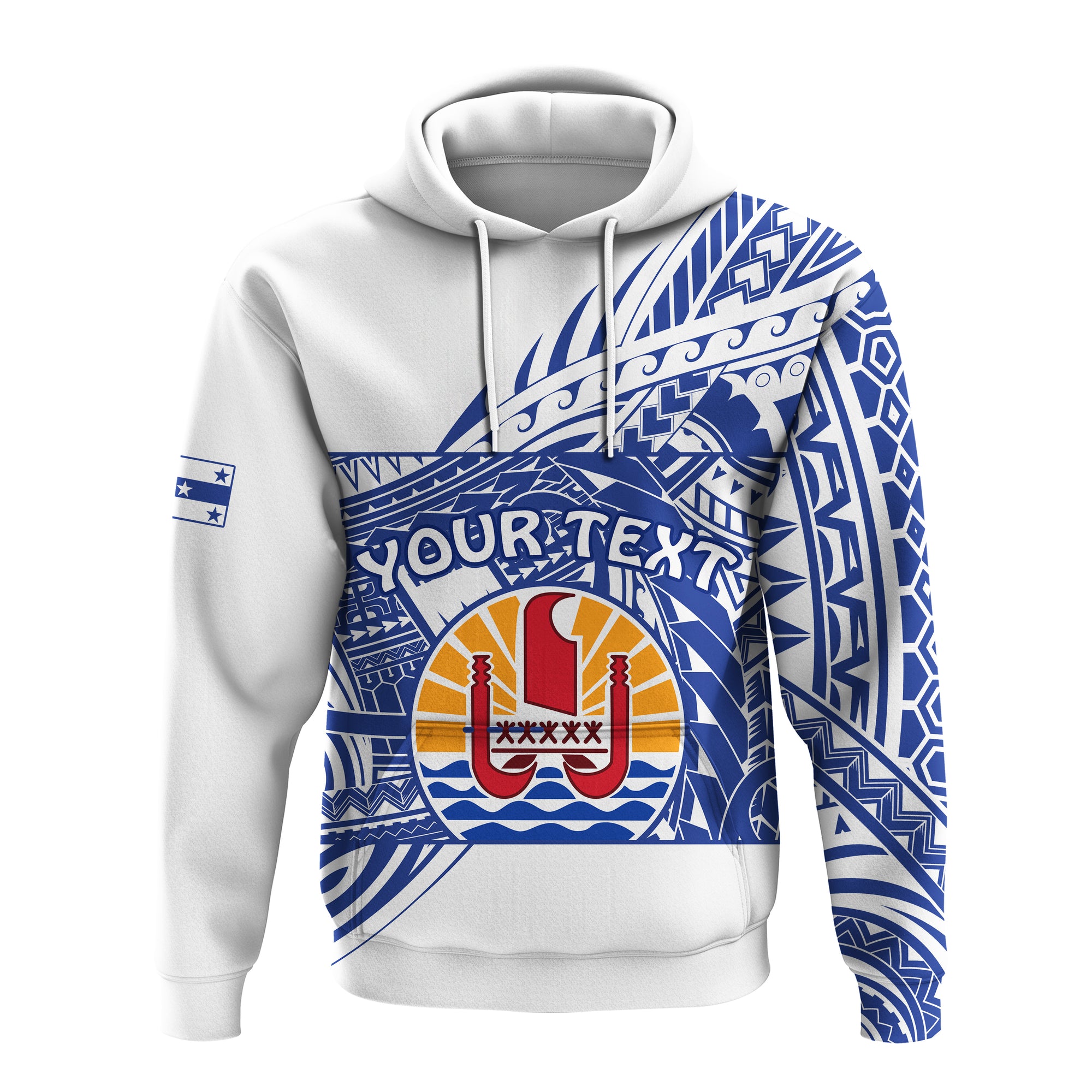 Custom Gambier Islands Hoodie Polynesian Pattern French Polynesia LT13 Unisex White - Polynesian Pride