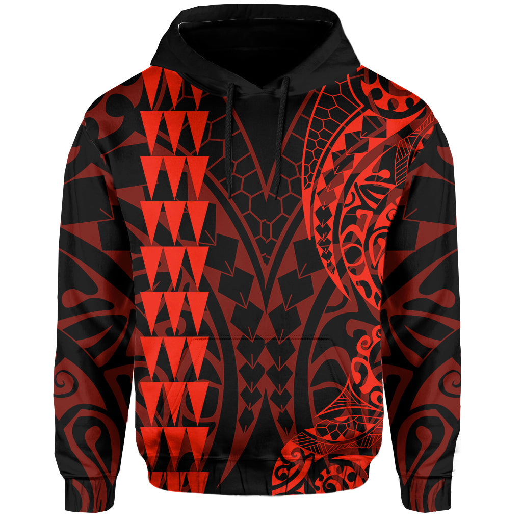Kakau Polynesian Tribal Hoodie LT13 Red - Polynesian Pride