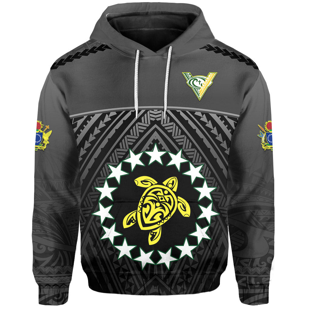 The Kukis Hoodie Cook Islands Rugby Black LT13 Unisex Black - Polynesian Pride