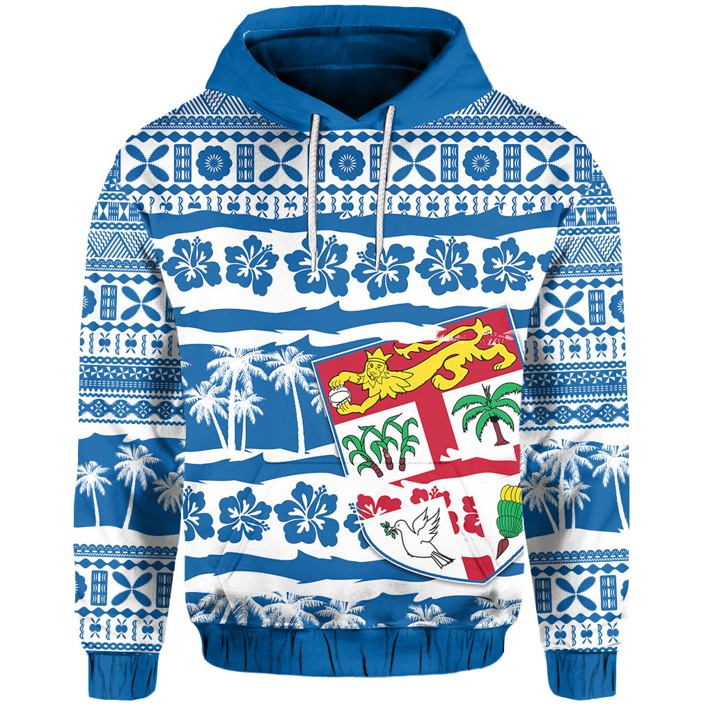 Fiji Polynesian Hoodie Fijian Tapa Pattern LT13 Unisex Blue - Polynesian Pride