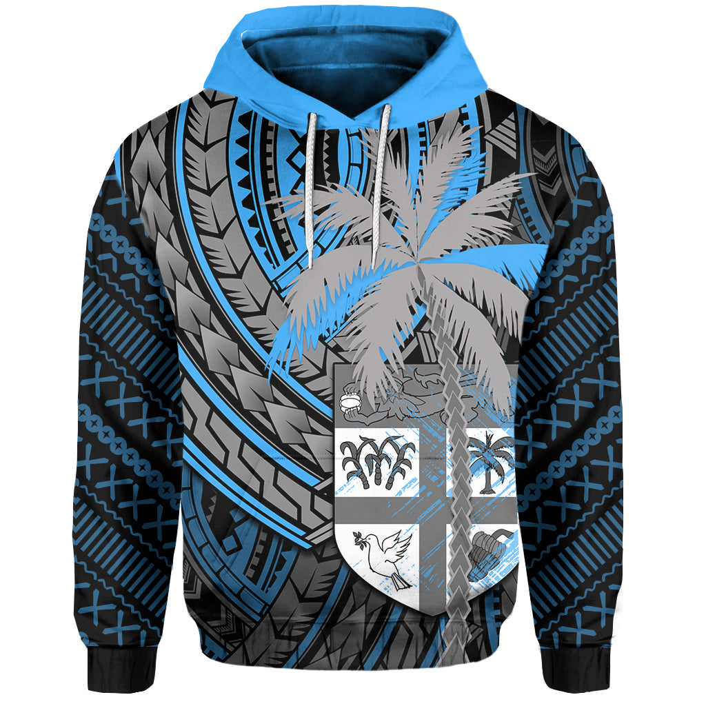 Newest Fiji Hoodie Mix Coconut LT13 Unisex Blue - Polynesian Pride