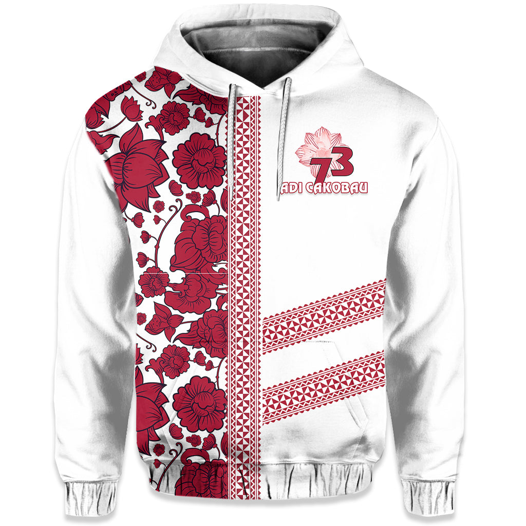 Adi Cakobau Hoodie 73rd Anniversary LT13 Unisex White - Polynesian Pride