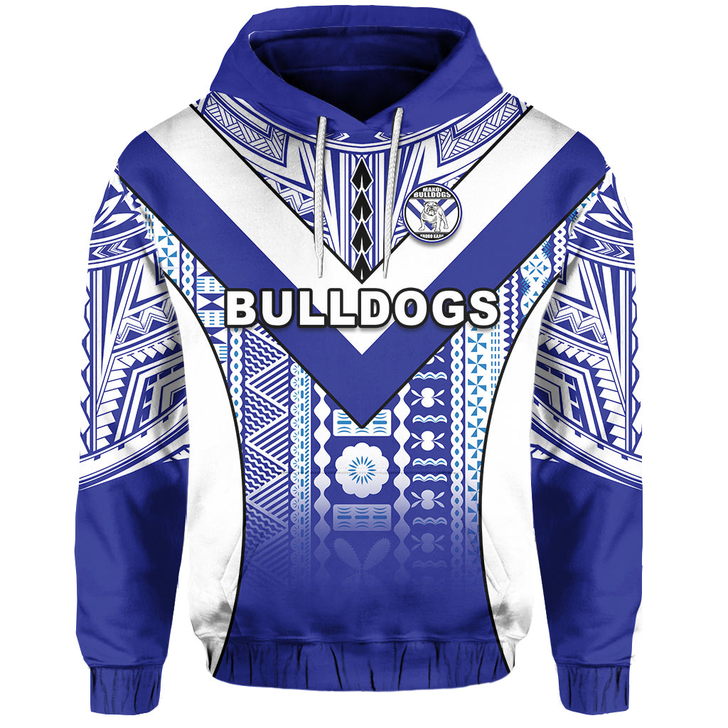 Makoi Bulldogs Hoodie Mix Tapa Fijian LT13 Unisex Blue - Polynesian Pride