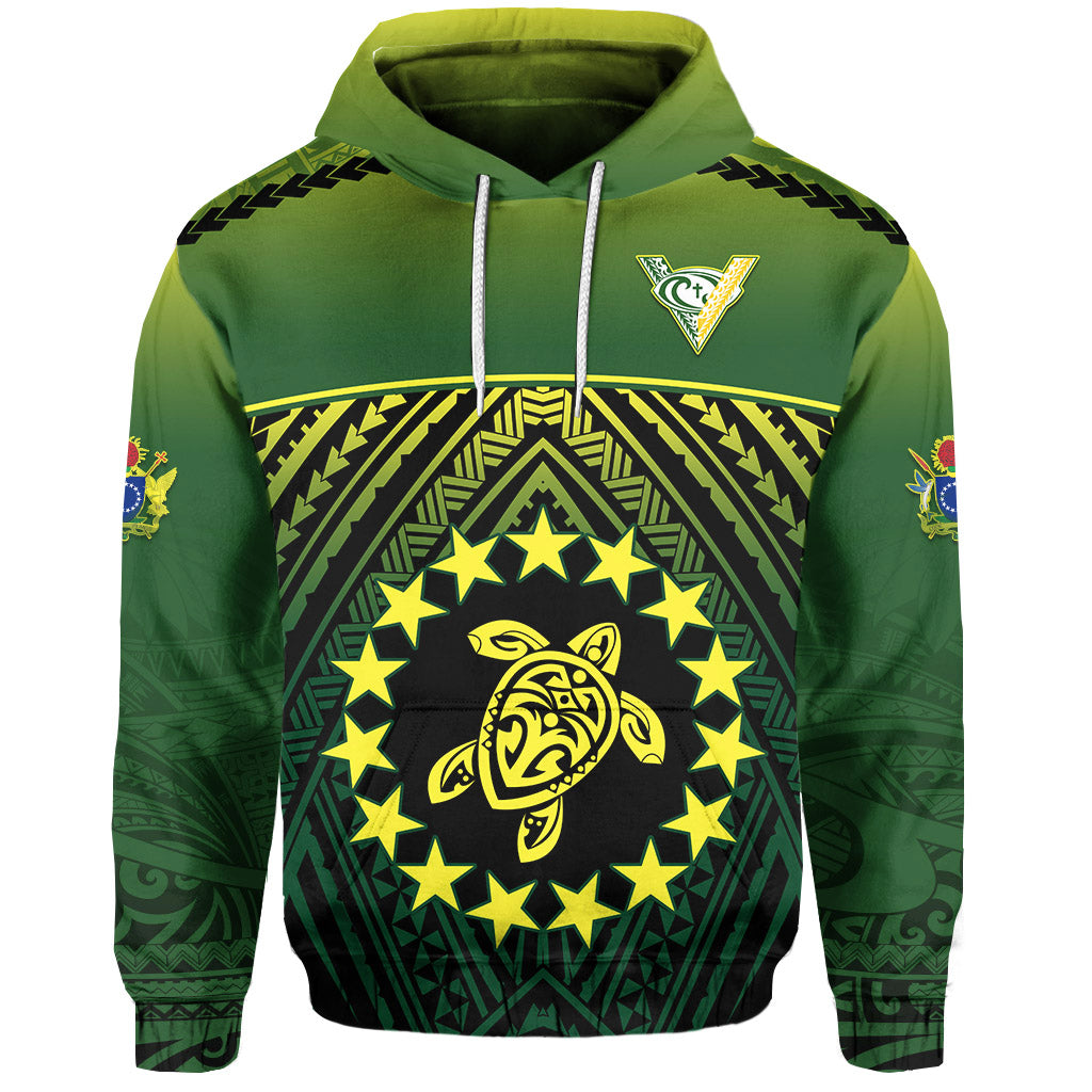 The Kukis Hoodie Cook Islands Rugby LT13 Unisex Green - Polynesian Pride