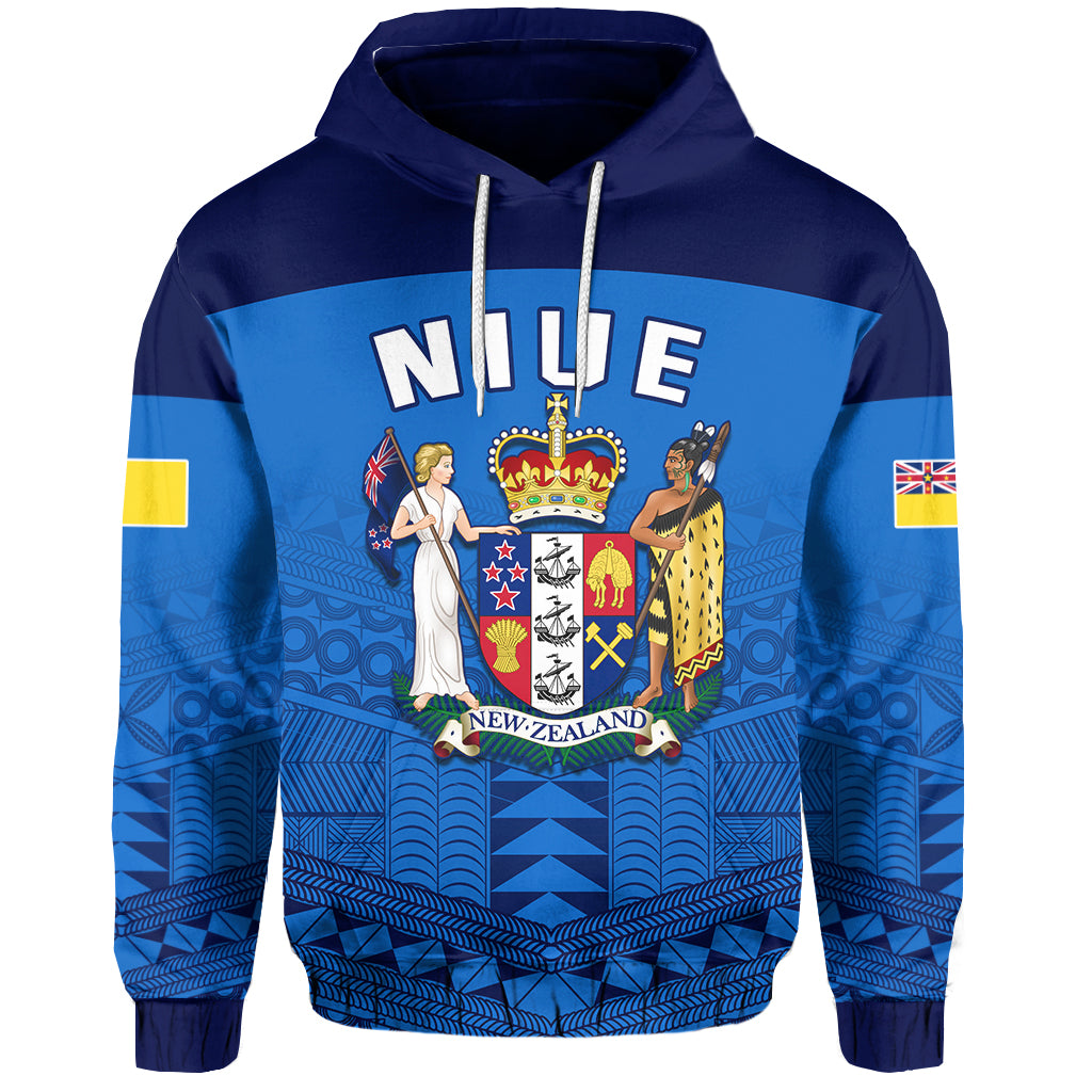 Niue Hoodie Rock of Polynesia LT13 Unisex Blue - Polynesian Pride