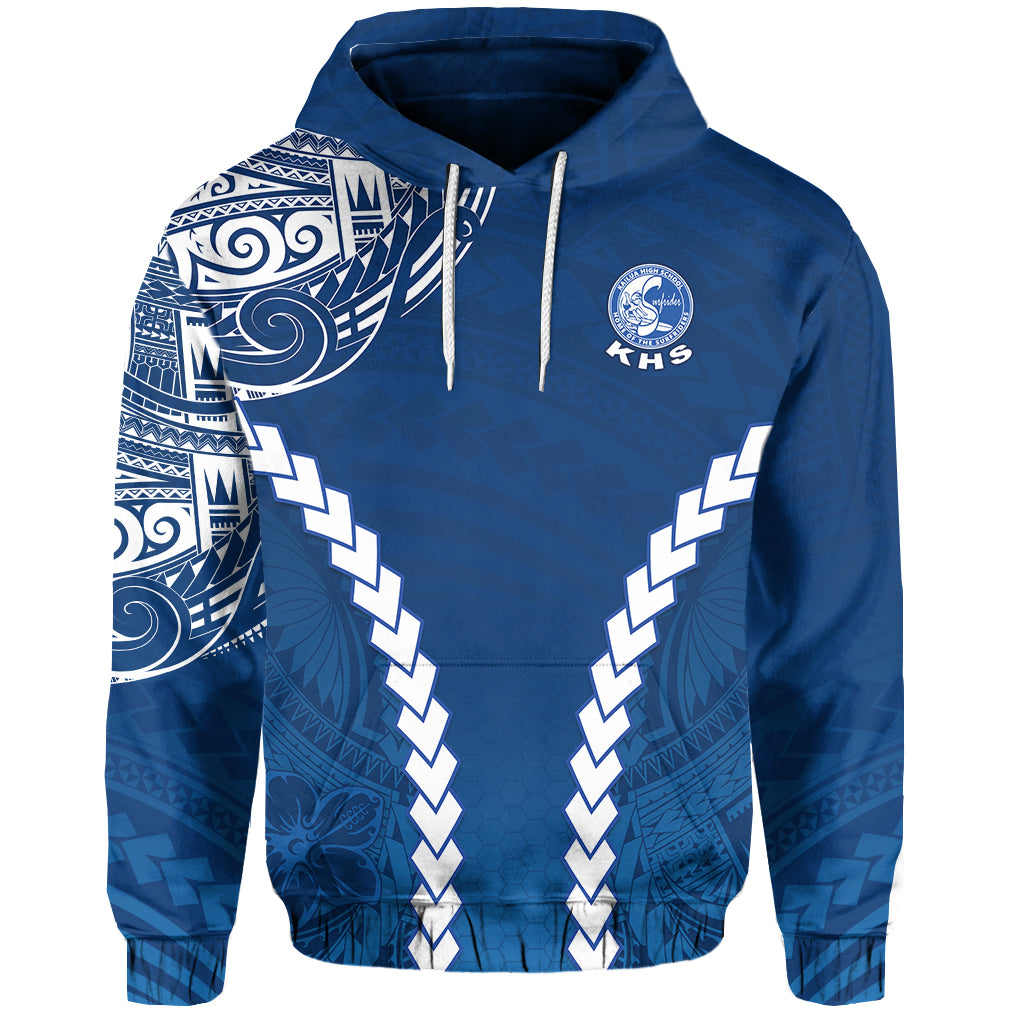 Kailua High School Hoodie Home of the Surfriders LT13 Unisex Blue - Polynesian Pride