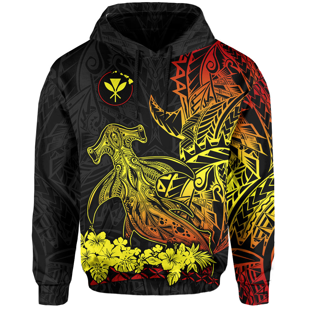 Custom Hawaii Polynesian Hoodie Wild Hammerhead Sharks Fresh Life LT13 - Polynesian Pride