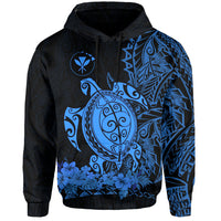 Hawaii Polynesian Hoodie Blue Sea Turtles Hawaiian LT13 Unisex Blue - Polynesian Pride