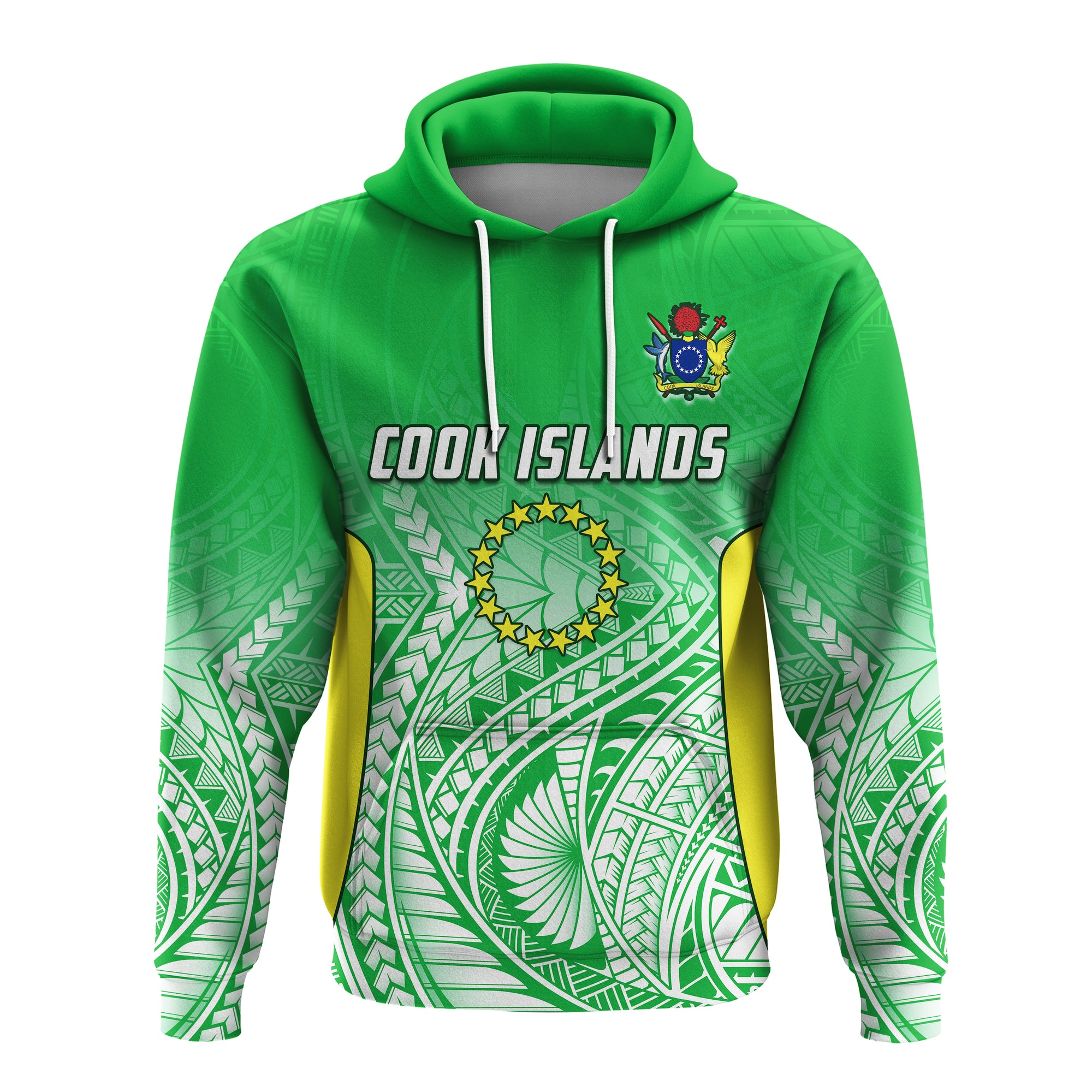 Cook Islands Hoodie Pattern Be Unique LT13 Unisex Green - Polynesian Pride