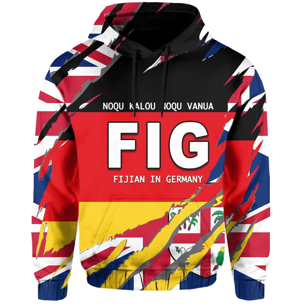 Fijian In Germany Hoodie FIG Pride Fiji LT13 Unisex Red - Polynesian Pride