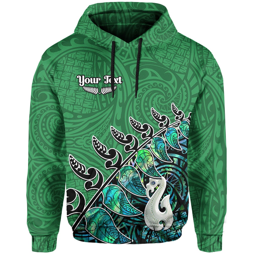 Custom New Zealand Maori Hoodie Fern and Manaia Version Green LT13 Green - Polynesian Pride