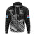 (Custom Text and Number) Fiji Sevens Rugby Fijian 7s Black Tapa Polynesian Art Hoodie LT14 Zip Hoodie Black - Polynesian Pride