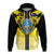 Custom Wellington Hoodie New Zealand Maori Pattern LT14 Zip Hoodie Yellow - Polynesian Pride