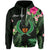 Custom Pohnpei Micronesia Green Zip Hoodie Tropical Flowers LT13 Unisex Green - Polynesian Pride