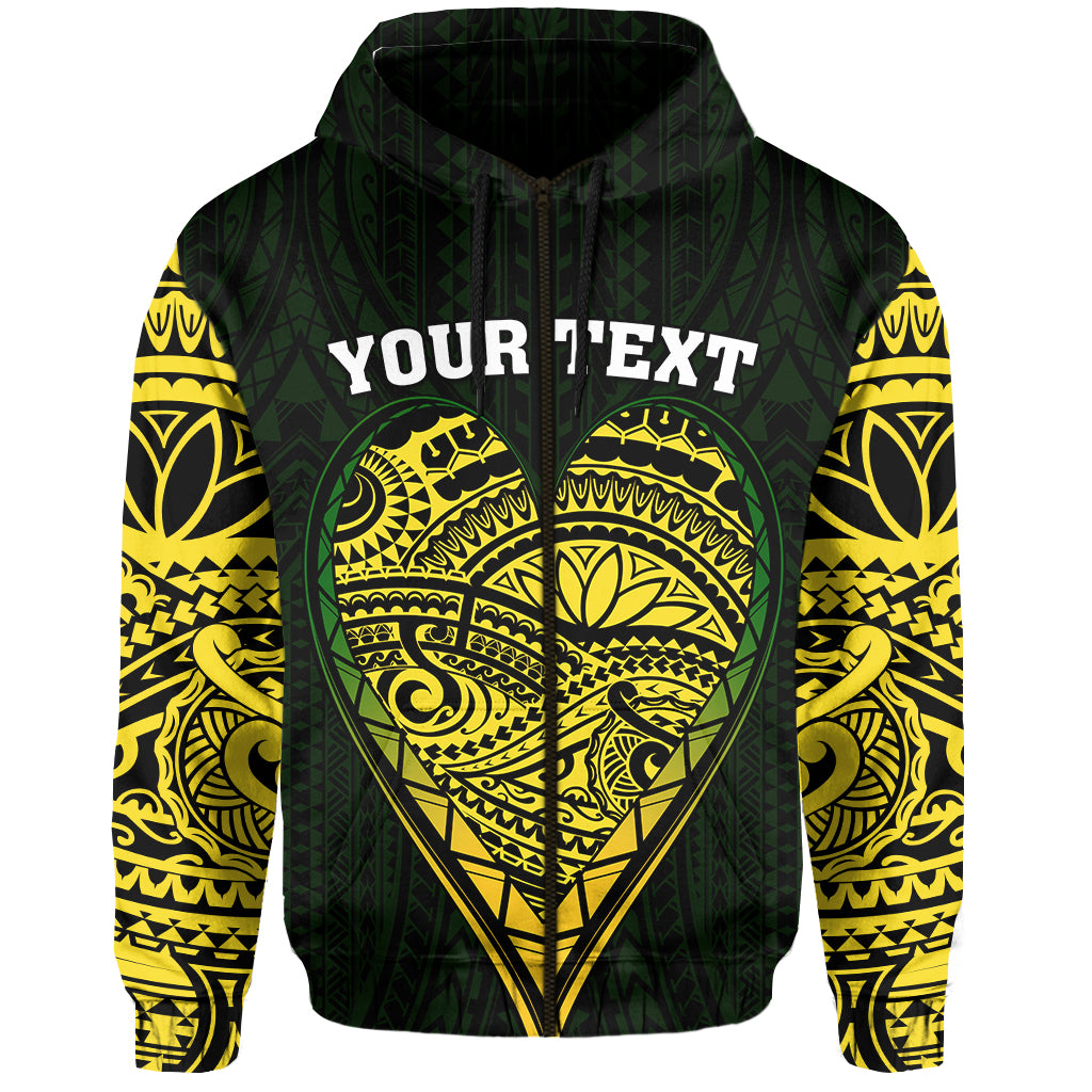 Custom Cook Islands Pattern Zip Hoodie Always In My Heart LT13 Unisex Black - Polynesian Pride