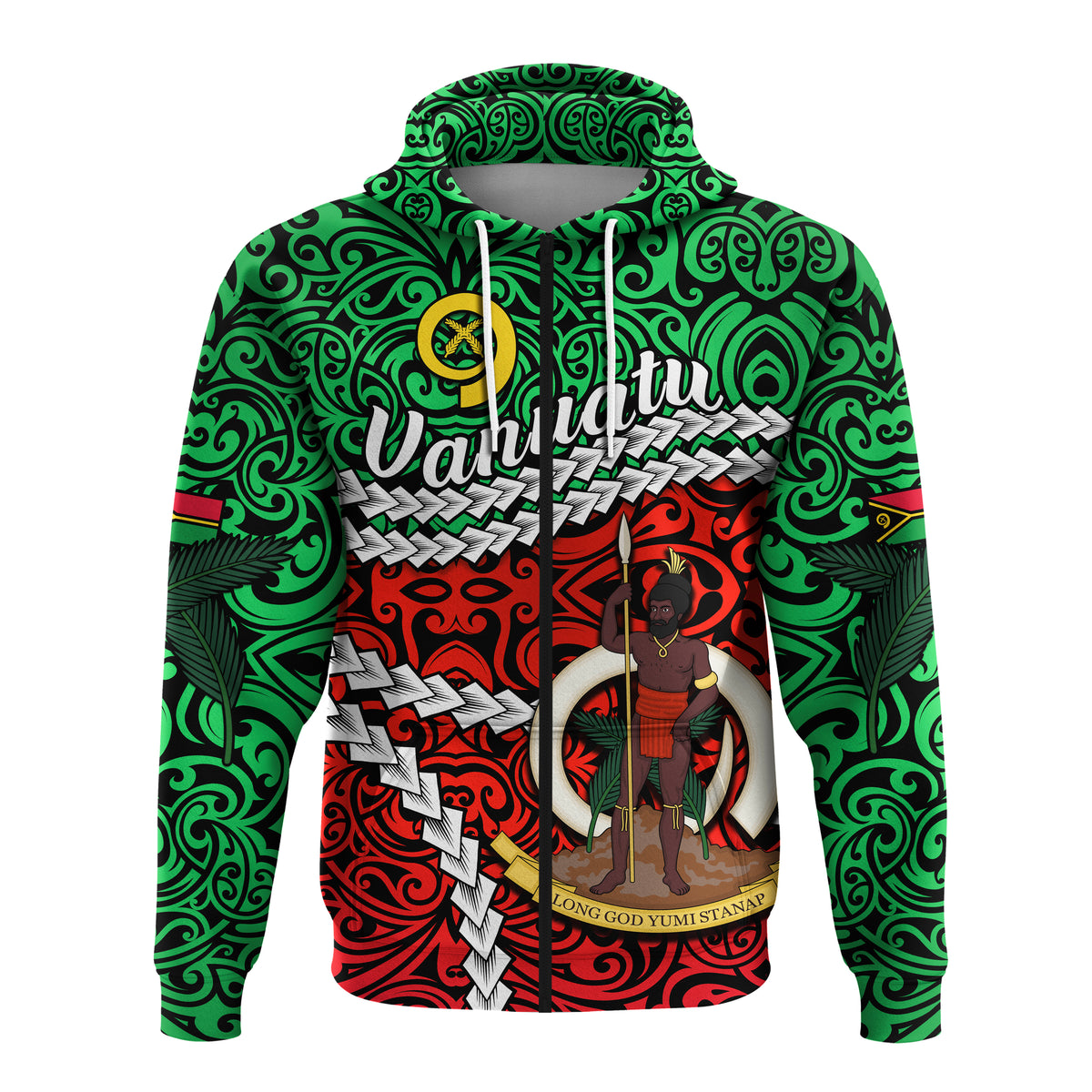Vanuatu Zip Hoodie Simple LT13 - Polynesian Pride