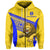 Suva Grammar Fashion Zip Hoodie Fiji School Version Lion Gold LT13 Unisex Gold - Polynesian Pride