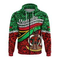 Proud Vanuatu Zip Hoodie Pattern Mix Flag LT13 - Polynesian Pride