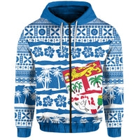 Custom Fiji Polynesian Zip Hoodie Fijian Tapa Pattern LT13 - Polynesian Pride