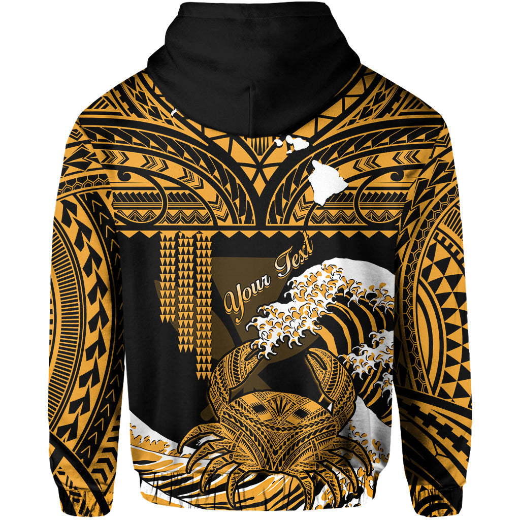 Custom Hawaii Hoodie Kakau Polynesian Crab With Waves Ver.02 LT14 - Polynesian Pride
