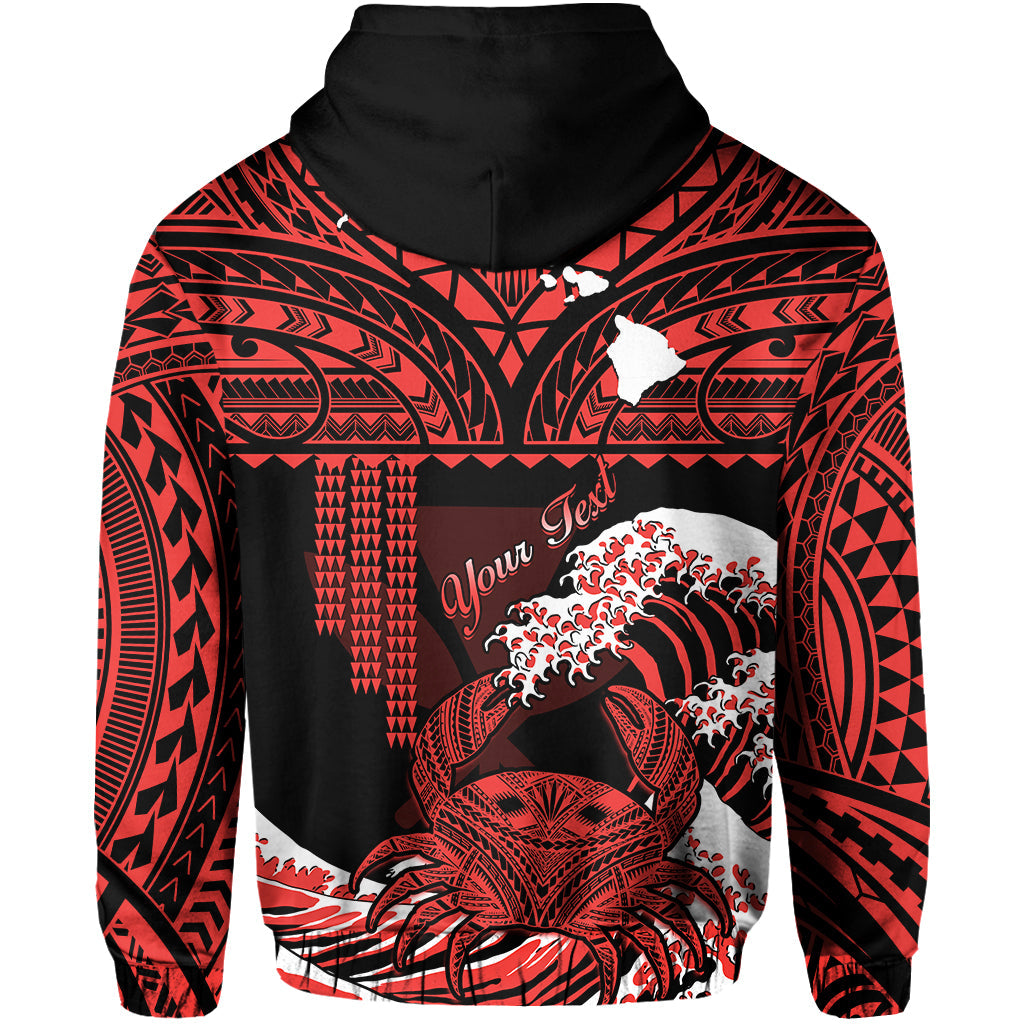 Custom Hawaii Hoodie Kakau Polynesian Crab With Waves Ver.03 LT14 - Polynesian Pride