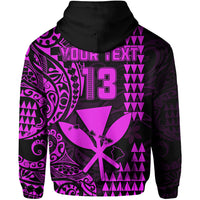 (Custom Text and Number) Hawaii Day Kakau Hoodie Proud To Be Hawaiian Purple King Kamehameha and Kanaka Maoli LT13 - Polynesian Pride