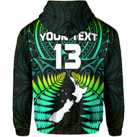 (Custom Text and Number) Aotearoa Fern Hoodie New Zealand Hei Tiki Green Style LT13 - Polynesian Pride
