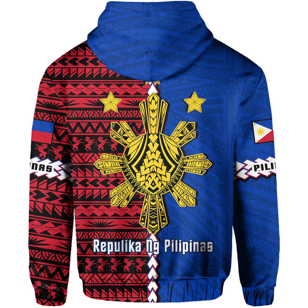 Philippines Hoodie Pilipinas Sun Mix Polynesian Pattern LT14 - Polynesian Pride
