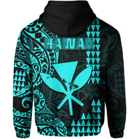 Hawaii Day Kakau Hoodie Proud To Be Hawaiian Turquoise King Kamehameha and Kanaka Maoli LT13 - Polynesian Pride