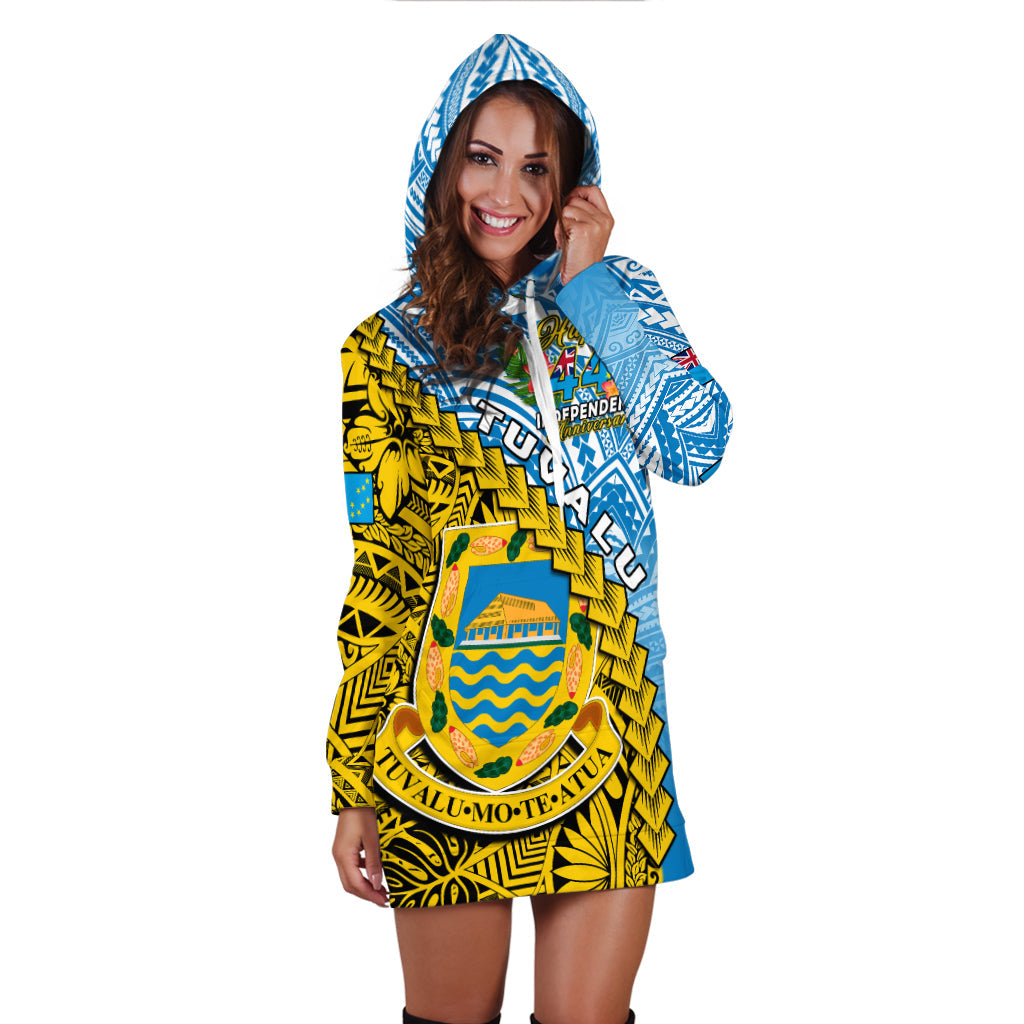 (Custom Personalised) Tuvalu 1978 Hoodie Dress Happy 44th Independence Anniversary Polynesian Pattern LT14 - Polynesian Pride