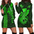 (Custom Personalised) Hawaii Hoodie Dress Kakau Kanaka Maoli Combine Polynesian Shark Ver.02 LT14 Green - Polynesian Pride