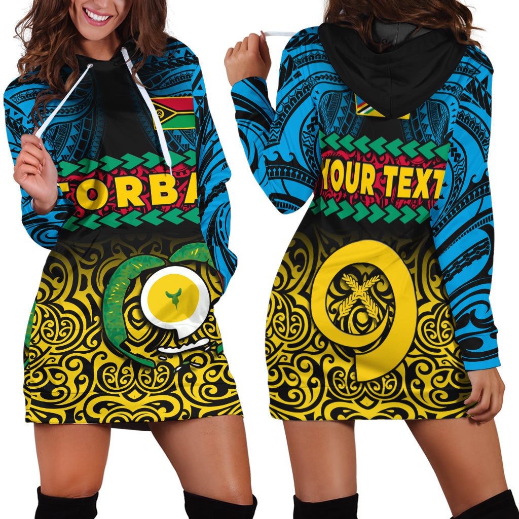 (Custom Personalised) Torba Province Hoodie Dress Vanuatu Pig Tusk Polynesian Flag Style LT14 Black - Polynesian Pride