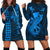 (Custom Personalised) Hawaii Hoodie Dress Kakau Kanaka Maoli Combine Polynesian Shark Ver.03 LT14 Blue - Polynesian Pride