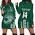 (Custom Text And Number) Hawaii Football Hoodie Dress Kakau Rainbow Warriors Helmet LT14 Green - Polynesian Pride