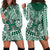 (Custom Text And Number) Hawaii Football Hoodie Dress Rainbow Warriors Tribal Kakau LT14 Green - Polynesian Pride