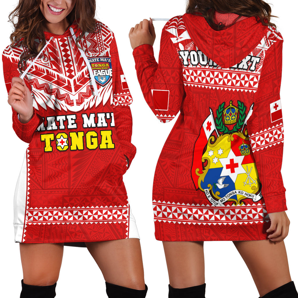 (Custom Personalised) Tonga Rugby Hoodie Dress Mate Maa Tonga Pacific Ngatu White LT14 Red - Polynesian Pride