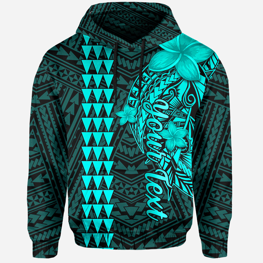 Custom Hawaii Hoodie Kakau Kanaka Maoli Combine Polynesian Shark Ver.04 LT14 Hoodie Turquoise - Polynesian Pride