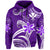 Custom Hawaii Flowers Wave Hoodie Kanaka Maoli Purple Polynesian LT13 Pullover Hoodie Purple - Polynesian Pride